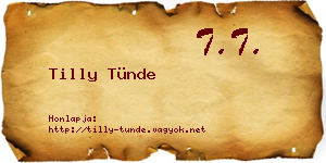 Tilly Tünde névjegykártya